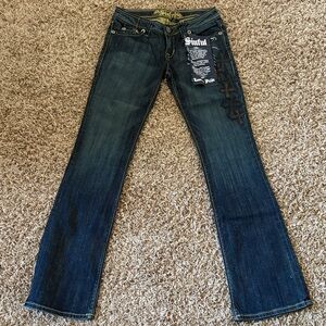 Sinful Women's Dark Blue Straight Leg Jeans